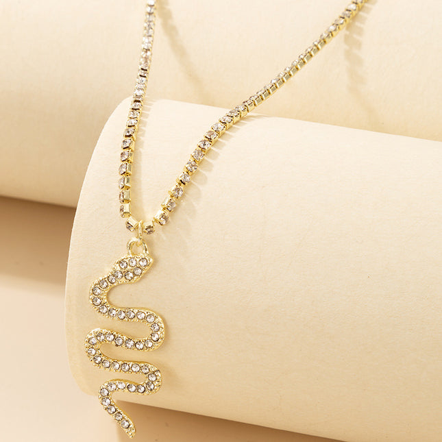 Snake Shape Full Diamond Personality Wrapping Simple Anklet