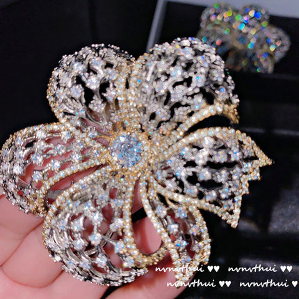 Wholesale Fashion 18K Gold Plated Faceted Zircon Brooch
