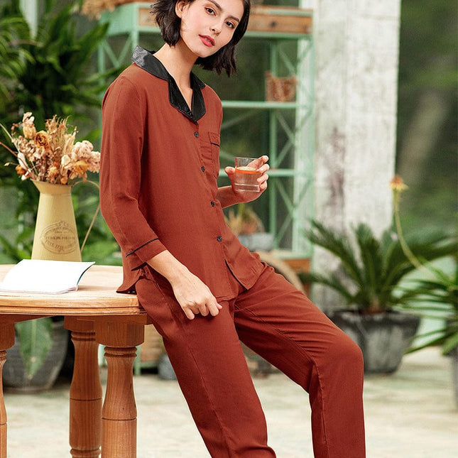 Women's Pajama Set Autumn Winter Long Sleeve Homewear