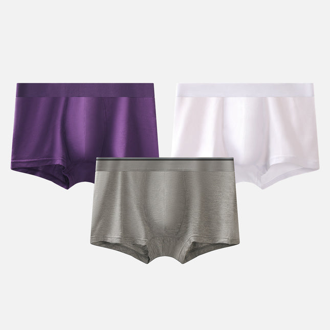 Großhandels-Unterhosen für Herren, einfarbig, mit mittlerer Taille, modaler Boxer