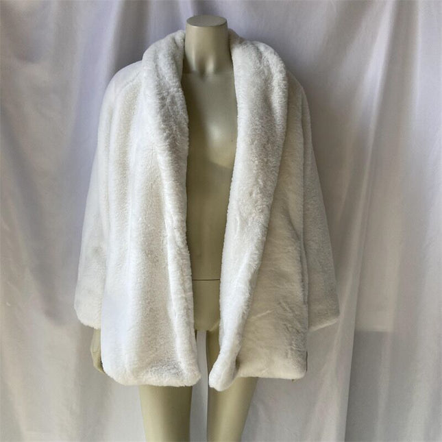 Wholesale Women's Fashion Faux Fur Mid Length Coat