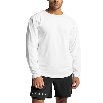 Wholesale Men's Spring Autumn Long Sleeve Round Neck Sport T-Shirt