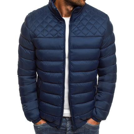 Wholesale Men's Lightweight Short Large Size Stand Collar Padded Jacket