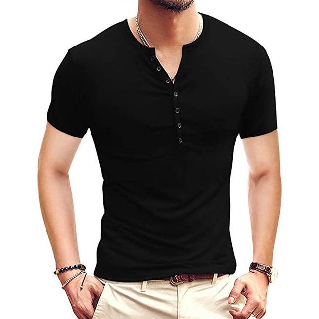 Wholesale Men's Summer Short Sleeve T-Shirt Solid Color Tops