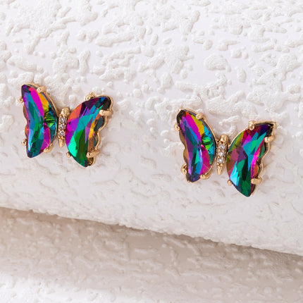 Crystal Rhinestone Animal Butterfly Stud Earrings