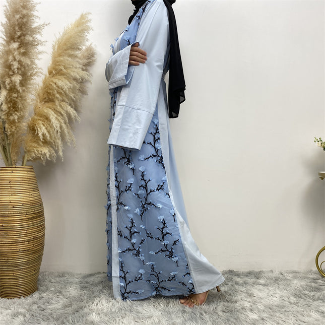 Muslimische Abaya Damen Strickjacke bestickte Robe
