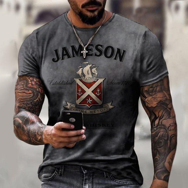 Wholesale Men's T-Shirt 3D Digital Printing Large Size Loose Casual Tops