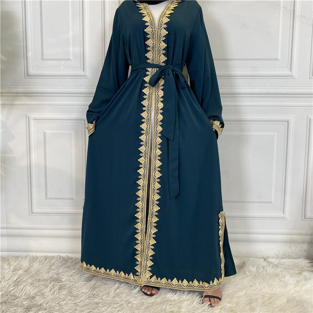 Muslimische bestickte Robe, türkische Strickjacke, islamisches Kleid