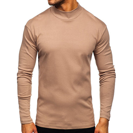 Wholesale Men's Autumn Thickened Warm High Neck Long Sleeve T-Shirt