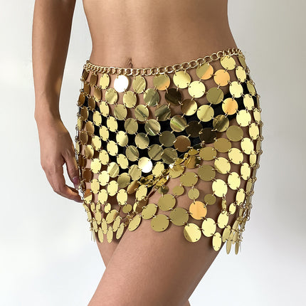 Sexy Sequin Bikini Tassel Dress Chain Hollow Metal Body Chain