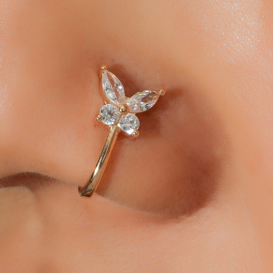 Butterfly Non-Pierce Nose Clip Nose Ring U-shaped Nose Studs