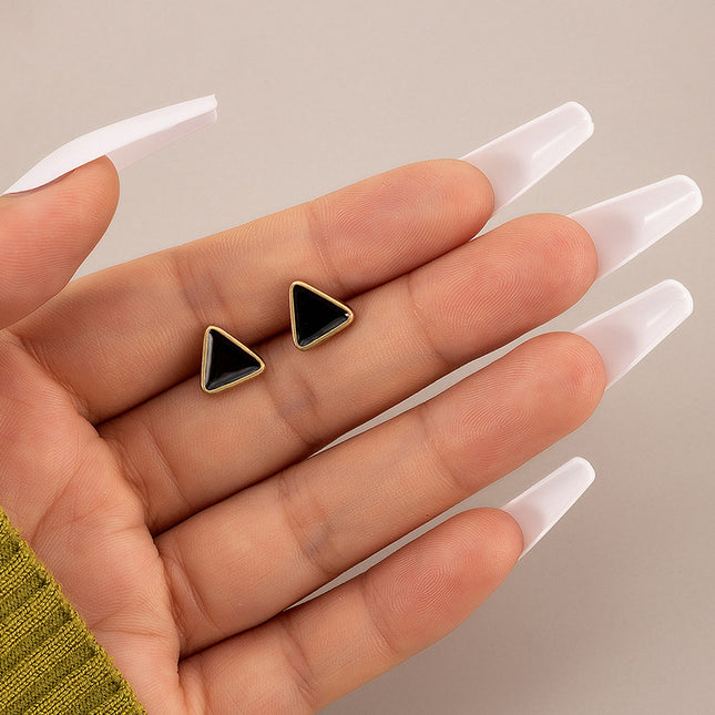 Quadratische Wassertropfen-Öl-Dreieck-einfache Ohrringe
