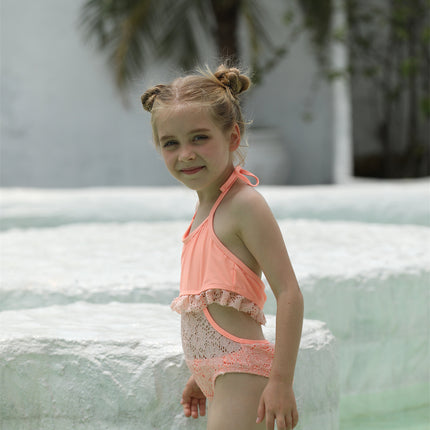 Kinder-Badeanzug Mädchen hohler rückenfreier Badeanzug