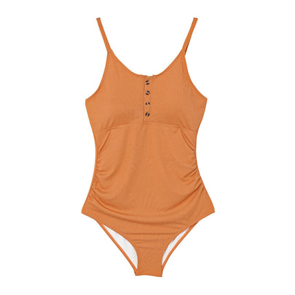 Schwangerschafts-Badeanzug mit Trägern, sexy, einteiliger, einfarbiger Badeanzug