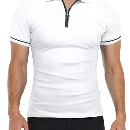 Wholesale Men's Summer Thin Short Sleeve Lapel Solid Color Polo Shirt