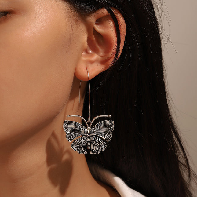 Long Butterfly Earrings Fashion Butterfly Earhook Simple Earrings