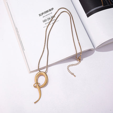 Wholesale Women's Fashion Twisted Geometric Metal Long Necklace