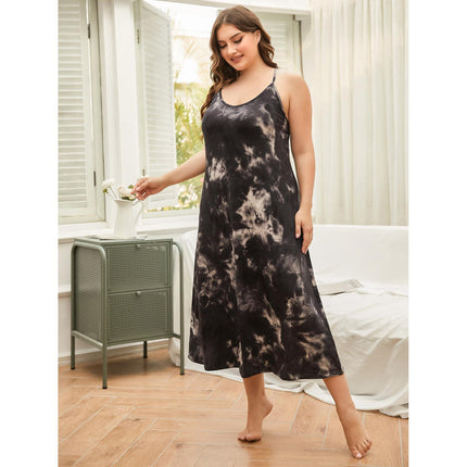 Wholesale Plus Size Ladies Nightdress Long Sling Pajamas Dress