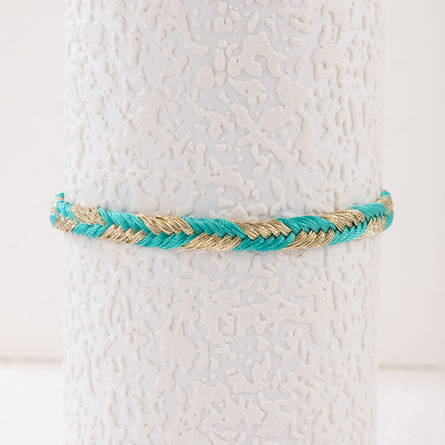 Hand-woven Cord Geometric Color Twist Single Anklet
