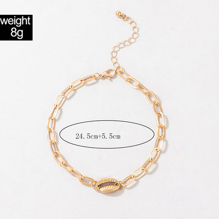 Buckle Chain Metal Shell Single Layer Anklet