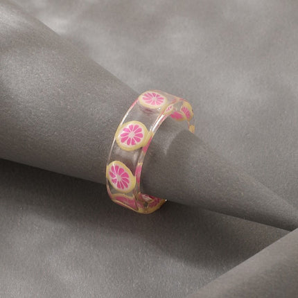 Resin Fruit Ring Acrylic DIY Handmade Jewelry Accessories