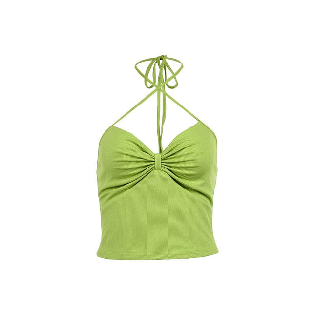Wholesale Women's Summer Navel Backless Sleeveless Halter Vest