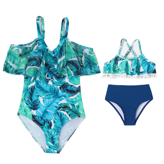 Wholesale Mother-Daughter Parent-child Mesh Two-piece Swimsuit