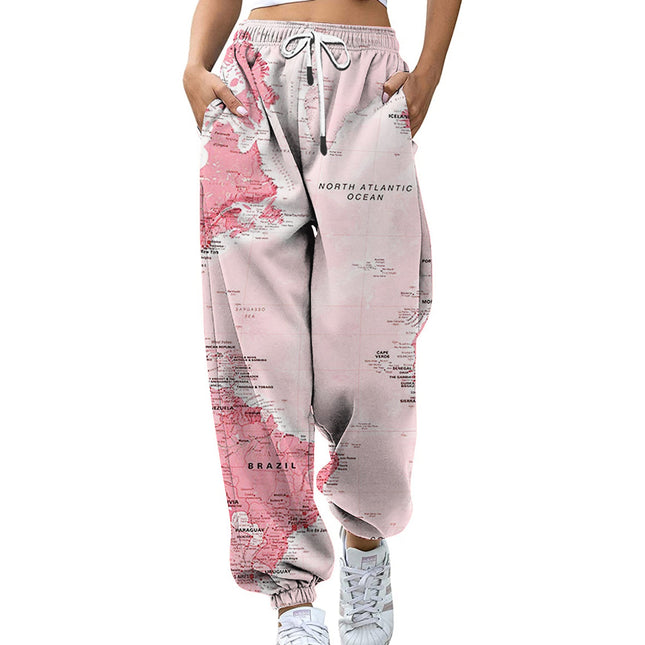 Wholesale Women's Fashionable Casual Sports 3D Printed Joggers