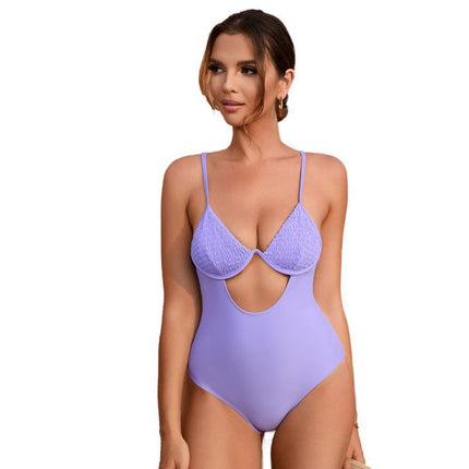 Damen Sexy Sling Bikini Hohl Einteiliger Badeanzug