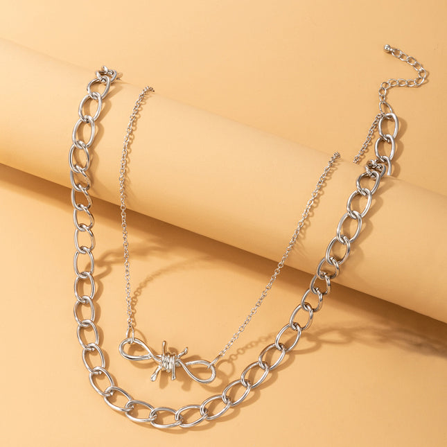 Wholesale Fashion Alloy Twist Chain Double Layer Necklace