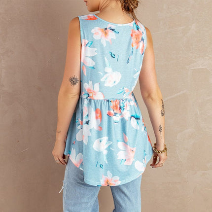 Wholesale Women's Vest Floral Print Sleeveless Tank Top