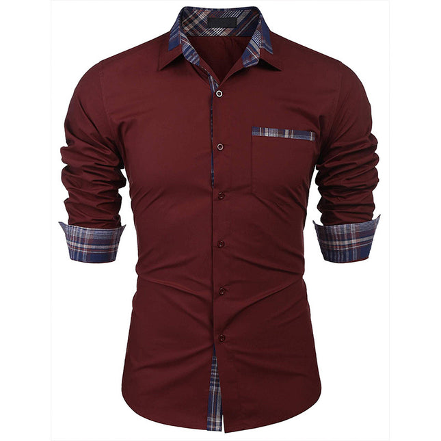 Wholesale Men's Fall Winter Formal Long Sleeve Fall Casual Shirt