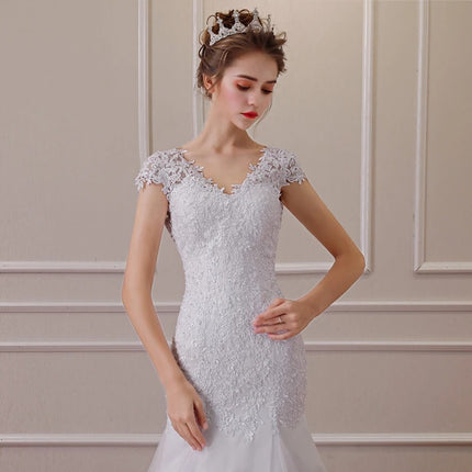 Braut Schleppendes einfaches leichtes Hochzeits-Meerjungfrau-Kleid