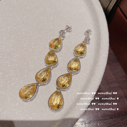 Broche de mariposa Collar de gota de agua con lazo de circonio chapado en oro de 18 quilates