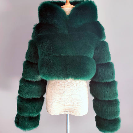 Abrigo de piel sintética de talla grande de moda de invierno para mujer