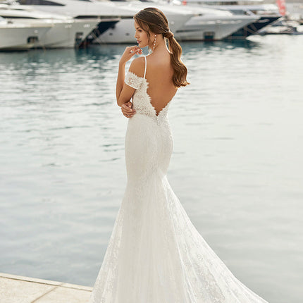 Wholesale Bridal Lace Off Shoulder Waist Mermaid Dress