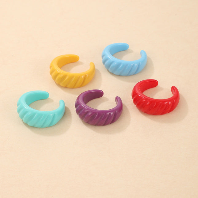 Colored Resin Ring Set Candy Harajuku Wide Open Ring