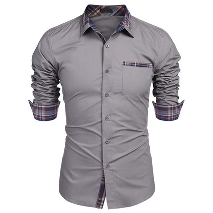 Wholesale Men's Fall Winter Formal Long Sleeve Fall Casual Shirt