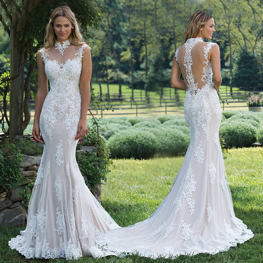 Wholesale Bridal Mermaid Veil Off Shoulder Length Trailing Wedding Dress