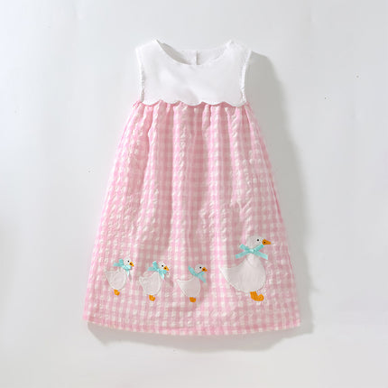 Vestido de verano para niñas, sin mangas, bonito vestido de princesa de algodón para niños