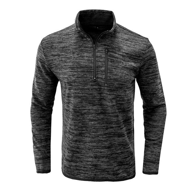 Wholesale Men's Autumn Winter Turtleneck Long Sleeve 1/4 Zipper T-Shirt