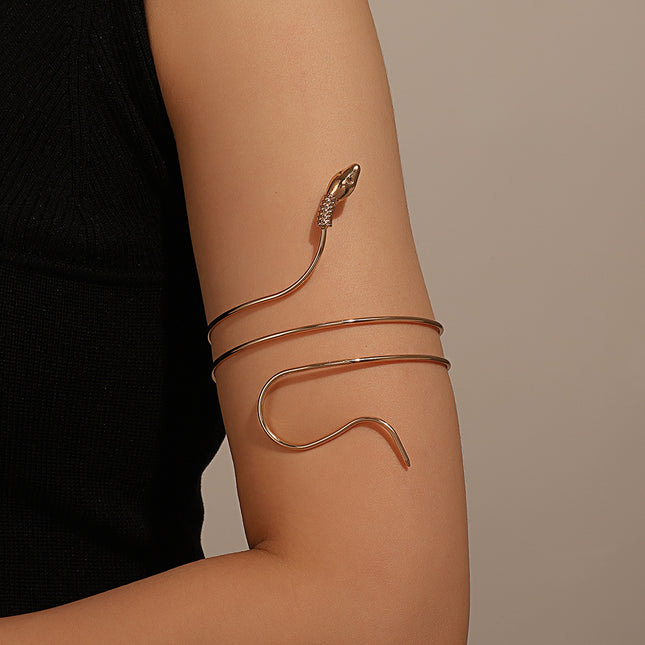 Anillo de brazo de serpiente de metal trenzado de moda retro Puños personalizados