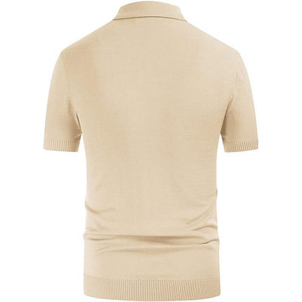 Wholesale Men's Summer Striped Short Sleeve Jacquard Business Polo Shirt
