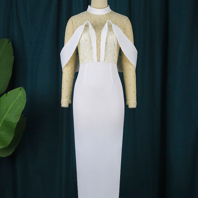 Bankett-Kleid-Netz-Hüfte-dünnes Kleid der Großhandelsfrauen