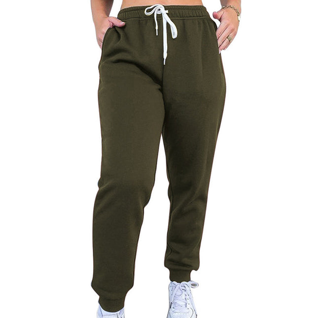 Ladies High Waist Casual Thickened Drawstring Jogger
