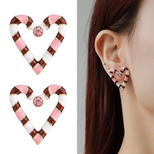 Wholesale Christmas Collection Heart Butterfly Oil Drip Earrings