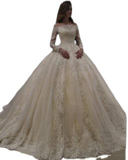 Wholesale Off Shoulder Bridal Lace Princess Wedding Dresses