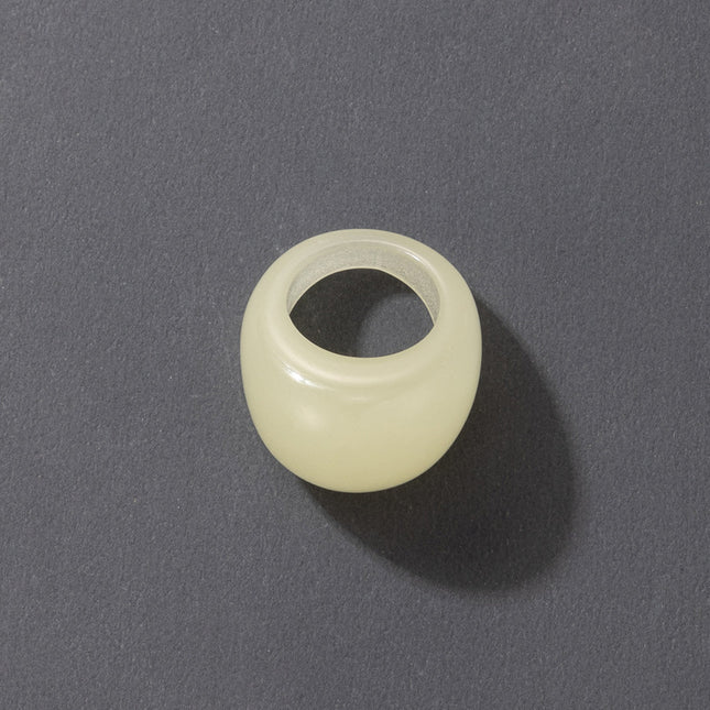 Simple Circle Resin Ring Luminous Knuckle Ring