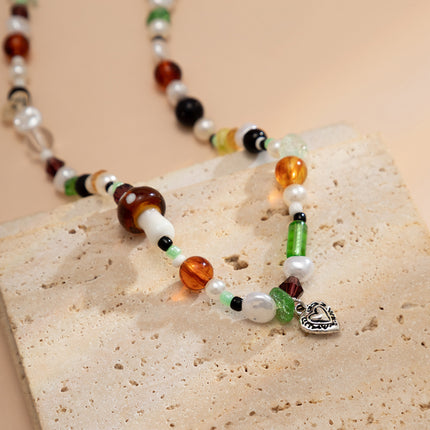 Nachgemachte Perle Perlenkette Einfache Glaspilz-Halskette