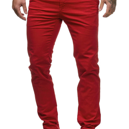 Wholesale Men's Pants Slim Fit Casual Solid Color Trousers